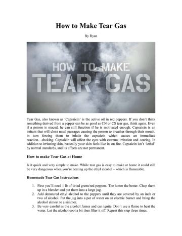 How to Make Tear Gas Instructions | Manualzz