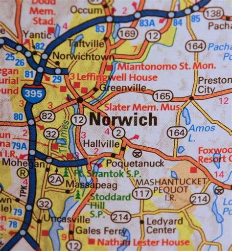 Map Image of Norwich Connecticut Stock Photo - Image of travel ...