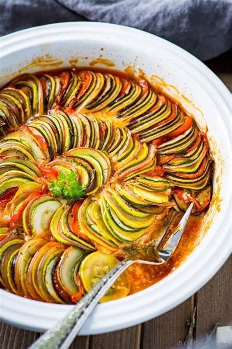 Ratatouille Layers of yellow squash, zucchini, eggplant, potato, and ...