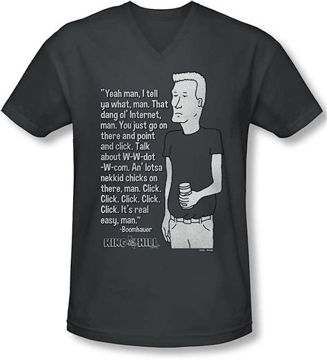 Amazon.com: King of the Hill - Men's Slim Fit V-Neck Shirt Boomhauer ...