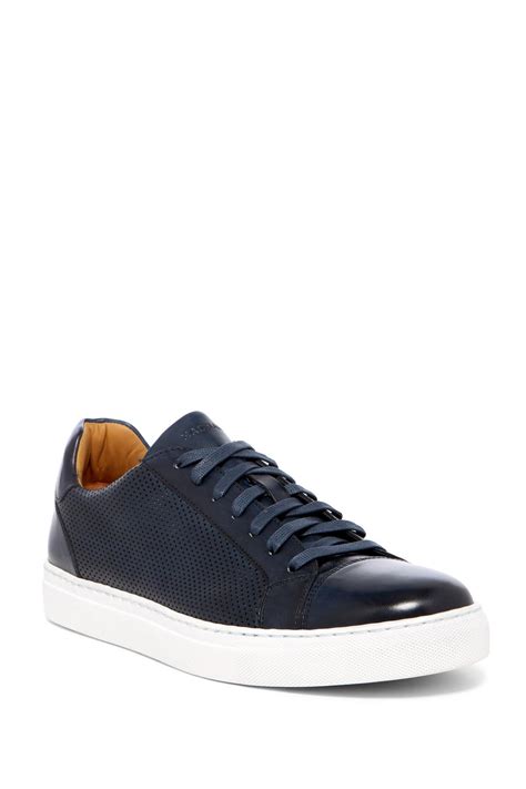 Lyst - Magnanni Shoes Monte Leather Sneaker in Blue for Men