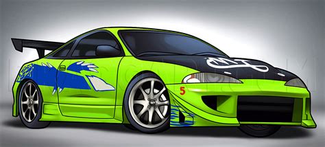 How to Draw the Fast and Furious Mitsubishi Eclipse | Mitsubishi eclipse, Car cartoon, Mitsubishi