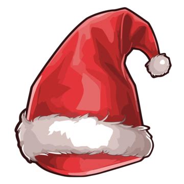 An Illustration Of A Santa Hat On A Grey Background Clipart Vector, Sticker Design With Cartoon ...