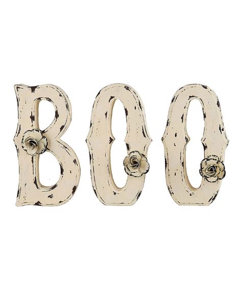 This 'Boo' Letter Block Sign by C & F is perfect! #zulilyfinds Fall Halloween Decor, Halloween ...