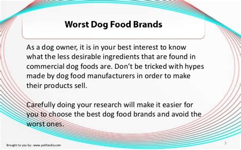 Worst Dog Food Brands