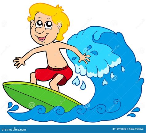 Cartoon Surfer Boy Royalty Free Stock Photos - Image: 10192628