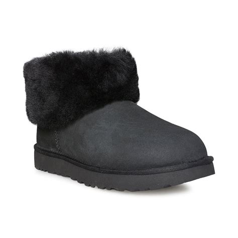 UGG Classic Mini Fluff Black Boots - Women's – MyCozyBoots