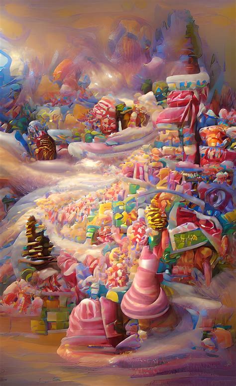 Dreamy Candyland Landscape Art