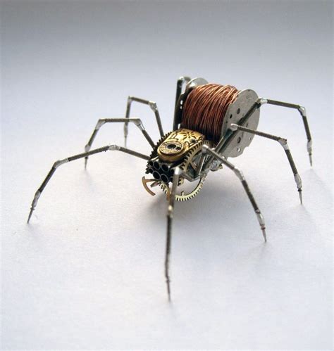 Steampunk spider | Scrap metal art, Metal art, Steampunk animals
