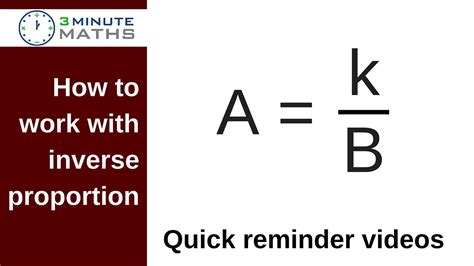 How to work with inverse proportion - A is inversely proportional to B - YouTube