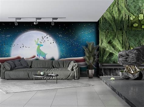 Bright Moon Scenery Wallpaper for Walls - Magic Decor