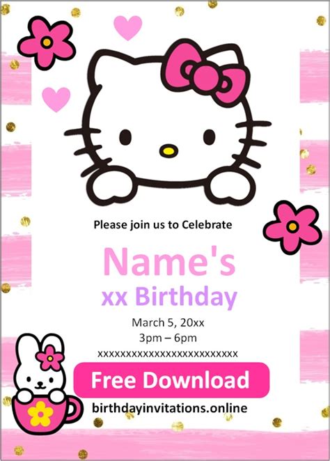 Hello Kitty Invitations Birthday Invitations