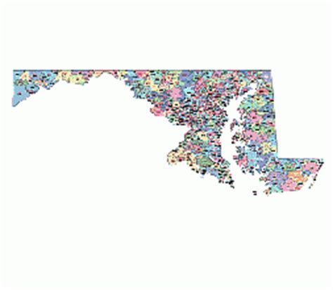 Preview of Maryland State zip codes vector map | Printable vector maps