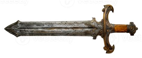 Ornate medieval sword with hilt, cut out - stock .. 45909464 PNG