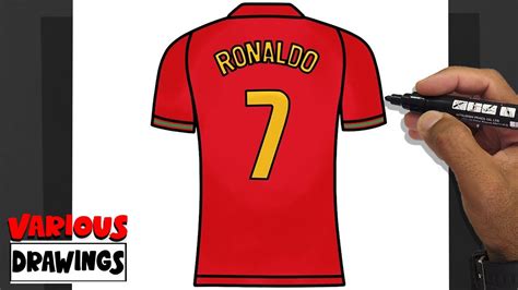 How To Draw Cristiano Ronaldo PORTUGAL T-shirt 7 CR7 - YouTube