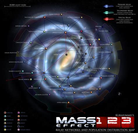 Mass Effect 1 2 3 Relay Network and Population Map by KuraiUmmei on DeviantArt