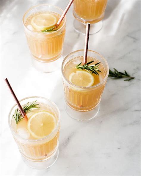 Bourbon Pear Kombucha Cocktail With Rosemary Recipe | The Feedfeed