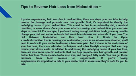 PPT - The Link Between Malnutrition and Hair Loss: How to Break the Cycle PowerPoint ...