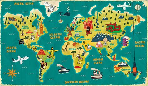 World Map Wallpaper | Art Carte, Carte Du Monde A Imprimer encequiconcerne Planisphère Enfant ...