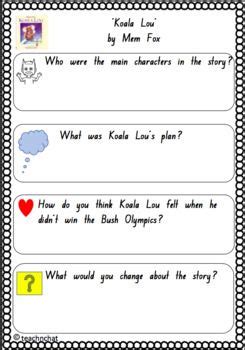 Koala-Lou-Activities | Reading comprehension questions, Book study, Reading comprehension