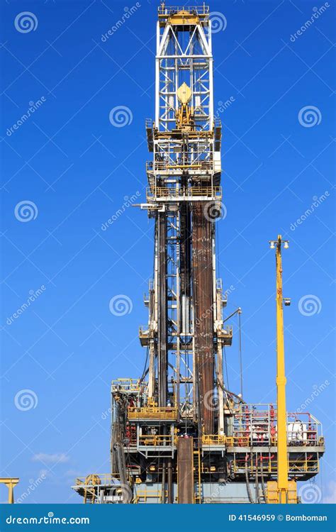 Derrick Of Tender Drilling Oil Rig (Barge Oil Rig) Stock Image ...