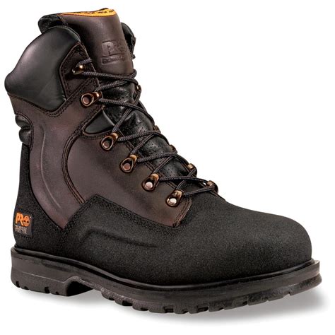 Men's Timberland® Pro® 8" Steel Toe Waterproof PowerWelt Boots, Brown ...