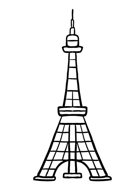 Tokyo Tower Coloring Page - Free Printable Coloring Pages