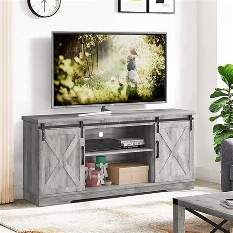 Buy Idealhouse TV Stand for 65" Television, Modern Farmhouse Sliding ...