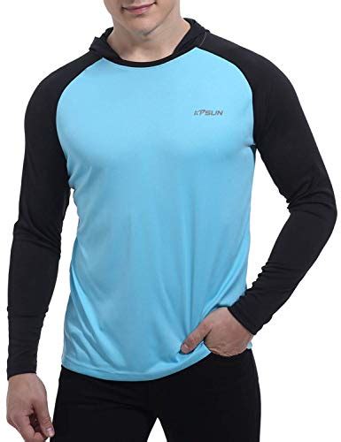 Men's UPF 50+ Sun Protection Hoodie Shirts Long Sleeve SPF/UV Outdoor Fishing Hiking Rash Guard ...