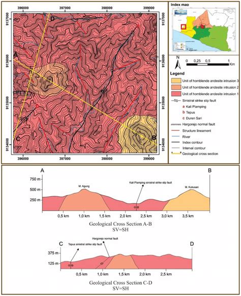 Geological map and cross sections. | Download Scientific Diagram