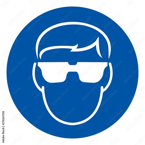 Wear Safety Glasses Must Be Worn Symbol Sign, Vector Illustration ...