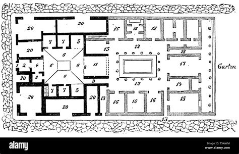 Floor plan of an elegant Roman town house Stock Photo - Alamy