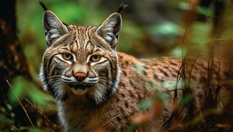 Majestic big cat staring, endangered species in wildlife reserve ...