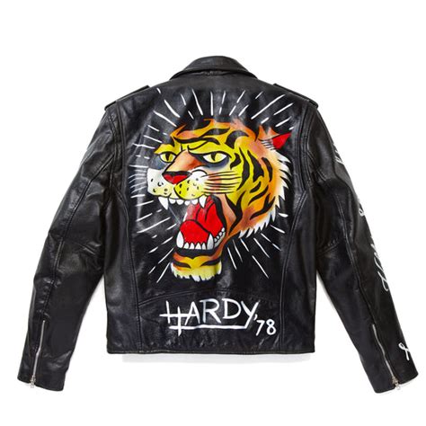 Tiger Painted Leather Jacket - Custom – edhardyoriginals