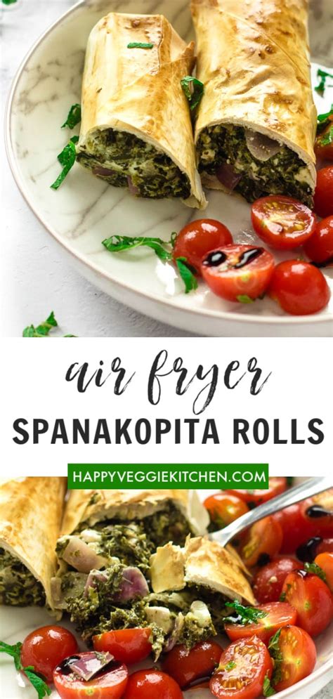 Air Fryer Spanakopita Rolls - Happy Veggie Kitchen