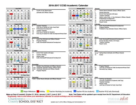 Charleston County School District School Calendar 2023 ...