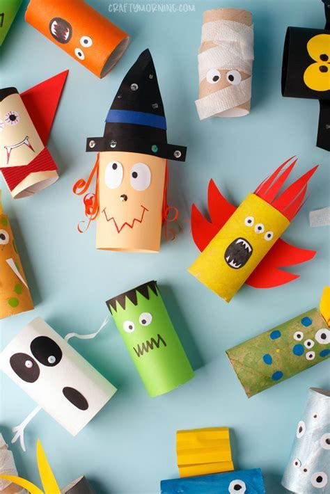 Halloween Characters Craft for Kids with Toilet Paper Rolls