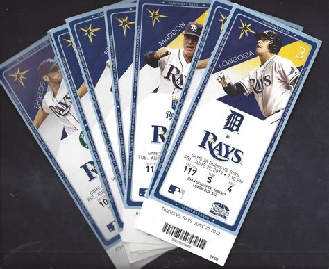 Lot Detail - 2012 Tampa Bay Rays MLB Lot of (8) Picture Tickets