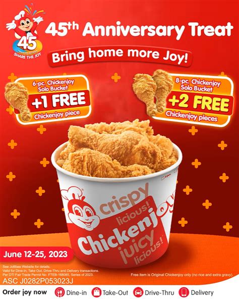 Manila Shopper: Jollibee 45th Anniv Treat: Chickenjoy Bucket Promo