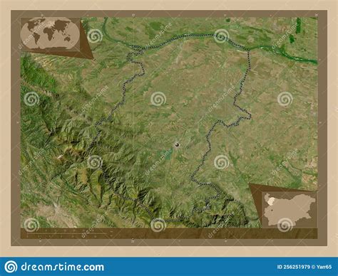 Montana, Bulgaria. Low-res Satellite. Capital Stock Illustration ...