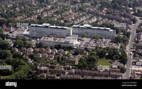 aerial view of Huddersfield Royal Infirmary, West Yorkshire, UK Stock ...