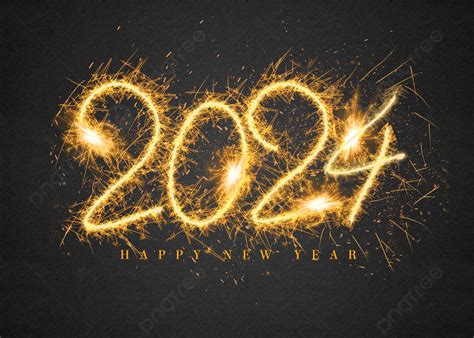 2024 Fireworks Text Art Word New Year Festival Background, Two Thousand ...