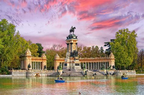 #water #trees #Park #boat #monument #Spain #Madrid #Retiro #Retiro ...