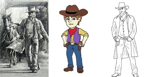 25 Easy Cowboy Drawing Ideas - How to Draw a Cowboy