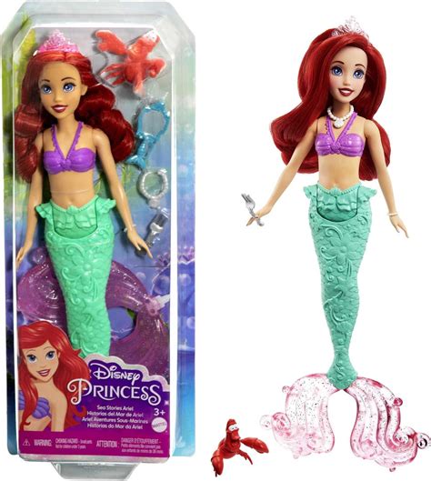 Disney Princess Ariel Mermaid Fashion Doll, Character Friend and 3 ...