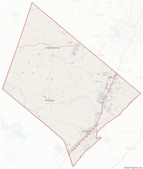 Map of Hays County, Texas - Thong Thai Real