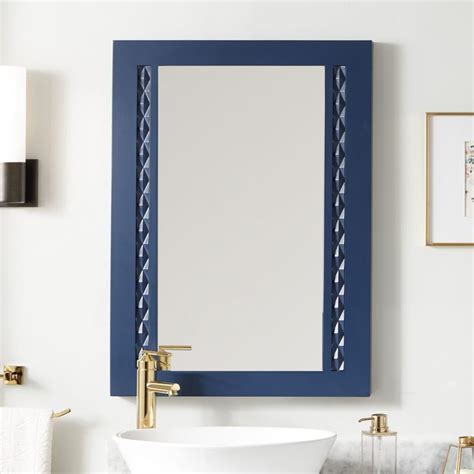 Thorton Mahogany Vanity Mirror - Bright Navy Blue | Blue bathroom mirrors, Bathroom mirror, Blue ...