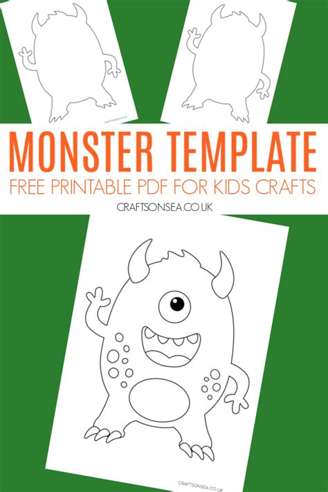 Monster Template Printable (FREE PDF) - Crafts on Sea