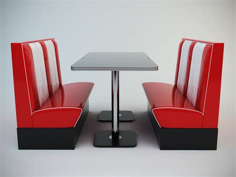 Retro Diner Booths Set 3D Model .max .obj .3ds - CGTrader.com