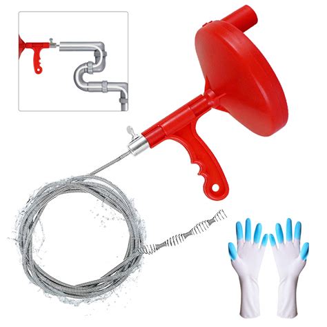 Buy Plumbing Snake Drain Auger, Professional Sink Snake Hair Clog Remover Heavy Duty Pipe Snake ...